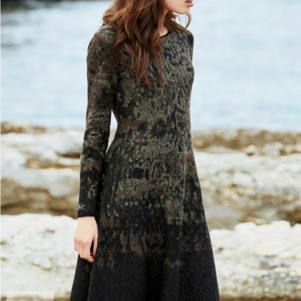 Peruvian Connection Pima Cotton Lilah Dress Long Sleeve, Camo